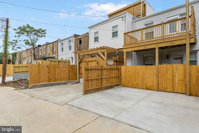 exterior space featuring a pergola