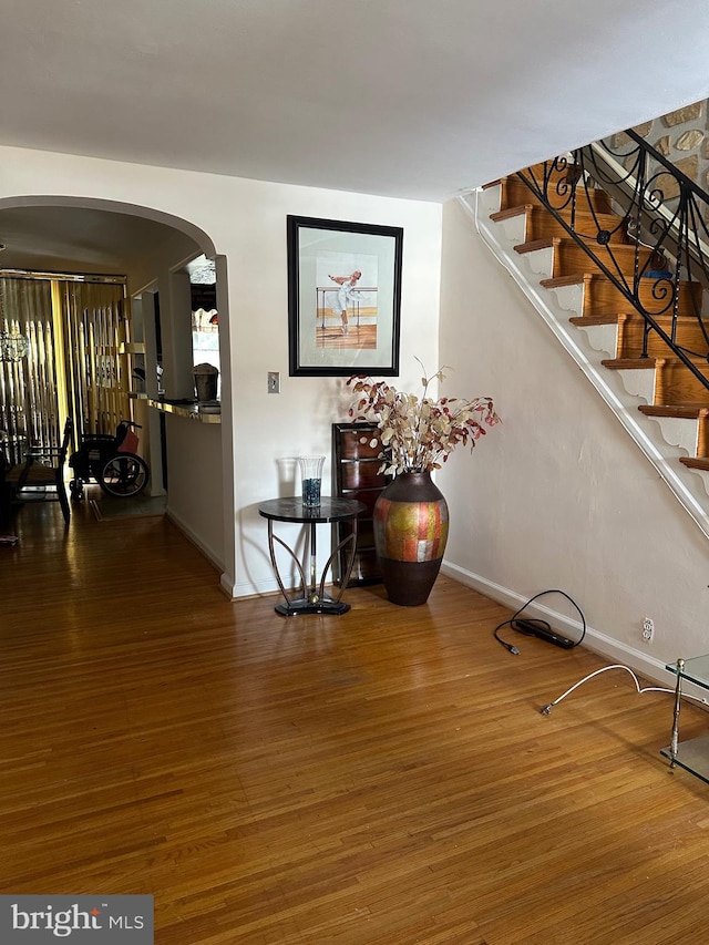 interior space featuring wood-type flooring