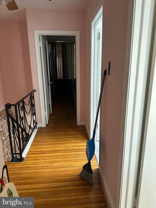 hall featuring wood-type flooring