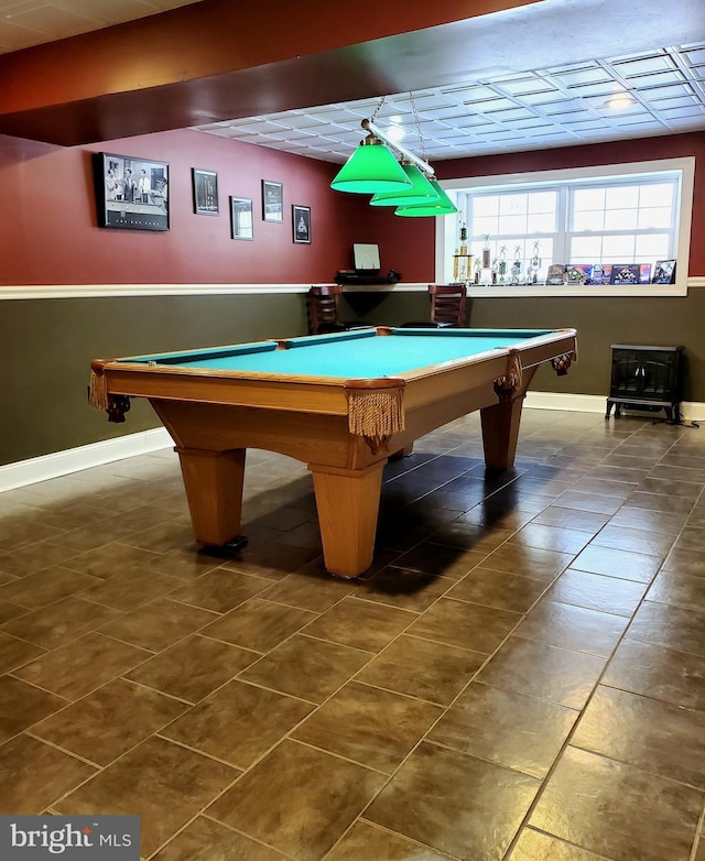 recreation room with pool table