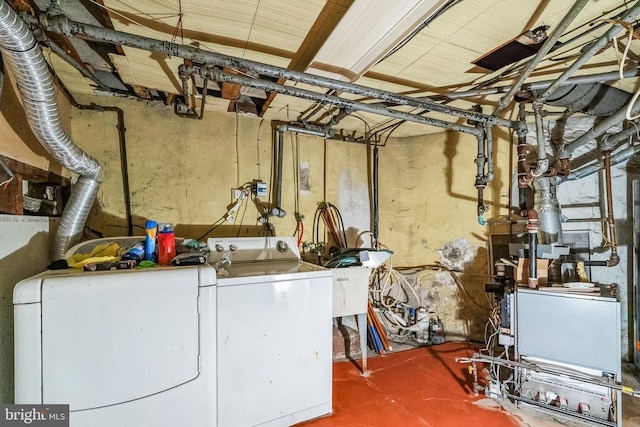 interior space featuring washer and clothes dryer