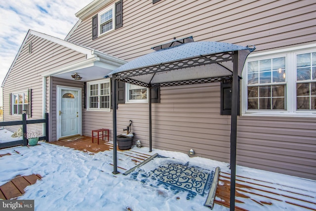 exterior space featuring a gazebo