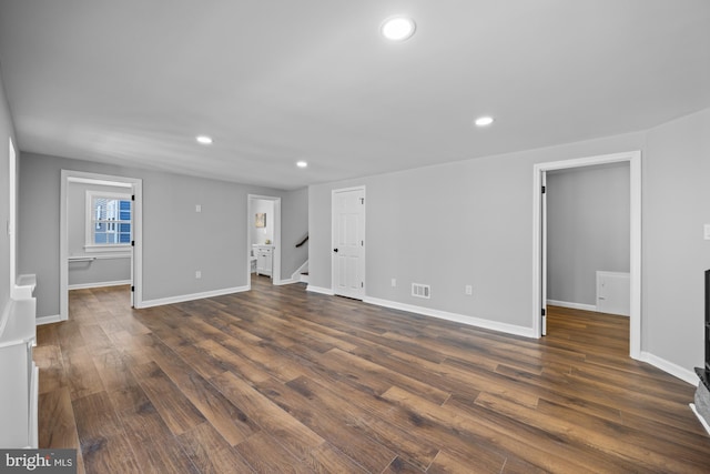 interior space featuring dark hardwood / wood-style floors