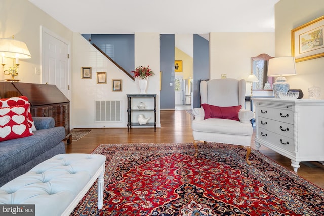 living room featuring hardwood / wood-style floors