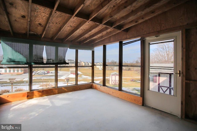 view of unfurnished sunroom