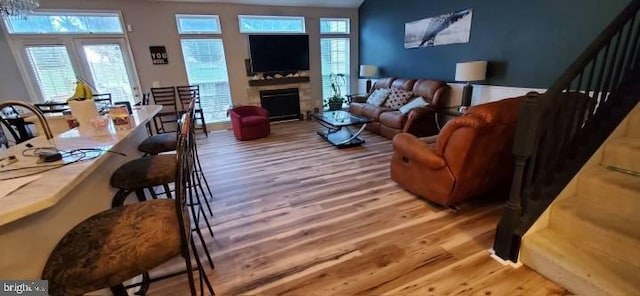 living room featuring hardwood / wood-style flooring