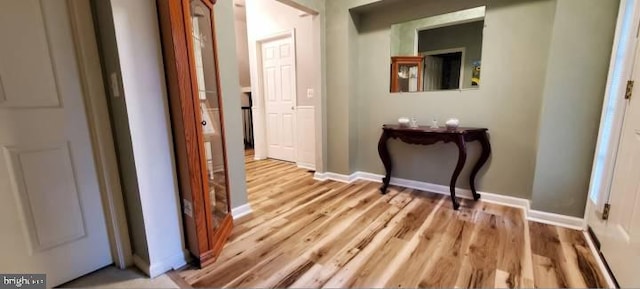 hall featuring light hardwood / wood-style floors