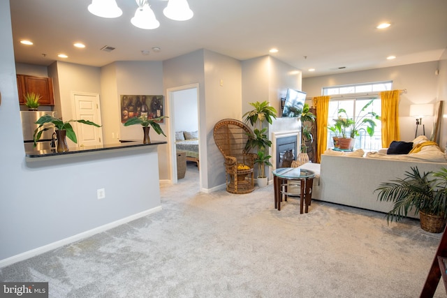 view of carpeted living room