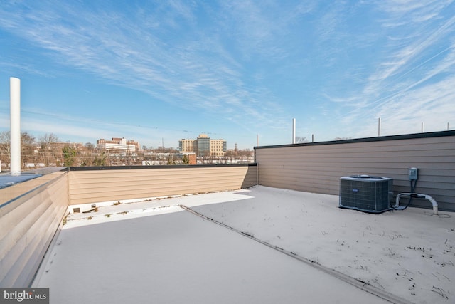 view of patio / terrace with central air condition unit