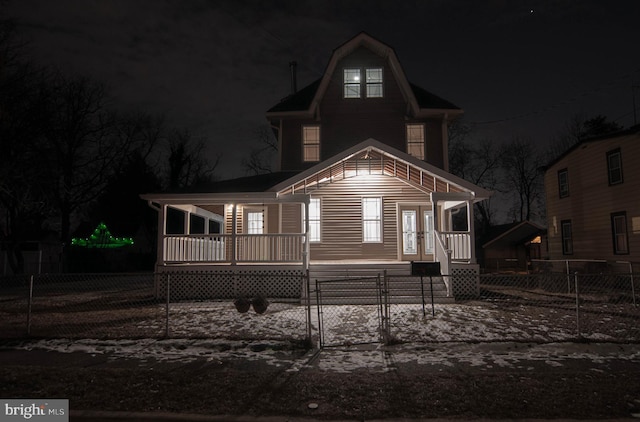 view of front of home with covered porch