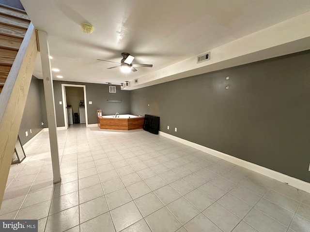 interior space with light tile patterned floors