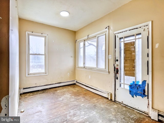 foyer featuring baseboard heating