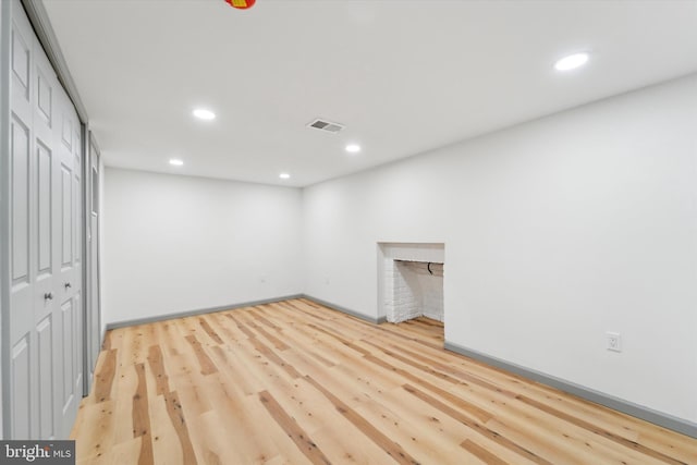 empty room with light wood-type flooring