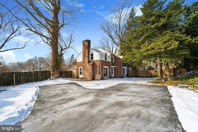 view of snowy exterior