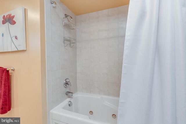 bathroom featuring shower / bath combination with curtain