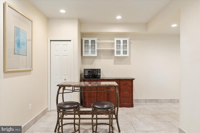 interior space with white cabinetry