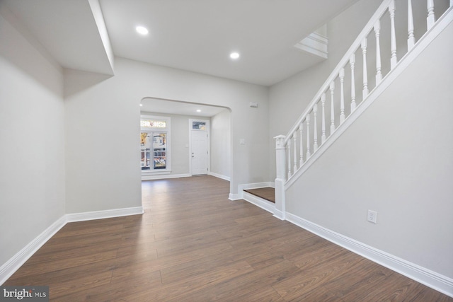 foyer featuring dark hardwood / wood-style flooring