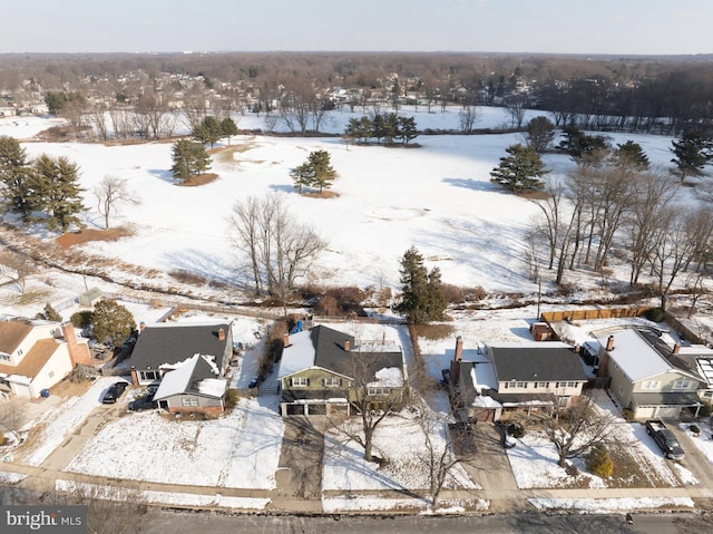 view of snowy aerial view