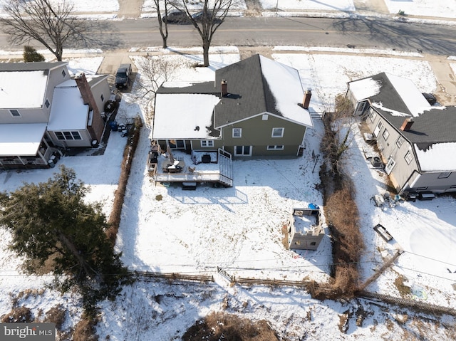 view of snowy aerial view