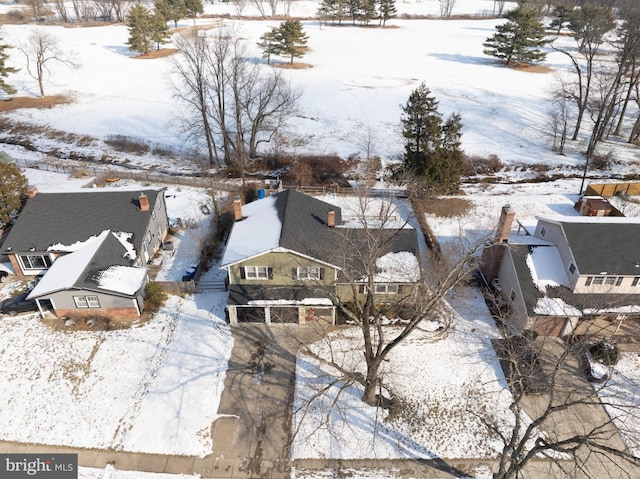 view of snowy aerial view