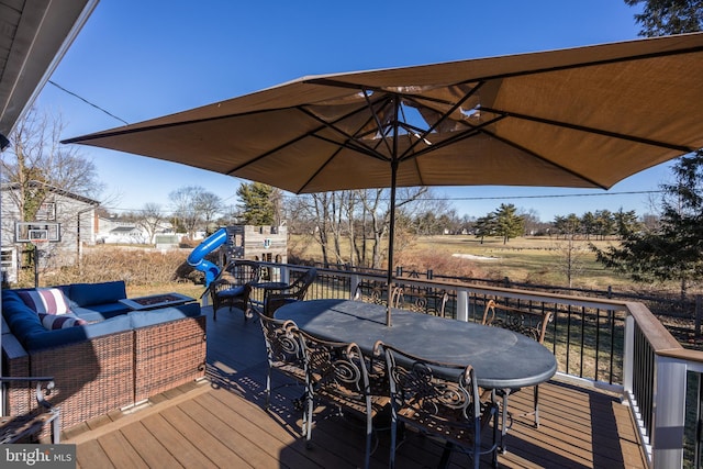 deck featuring an outdoor hangout area