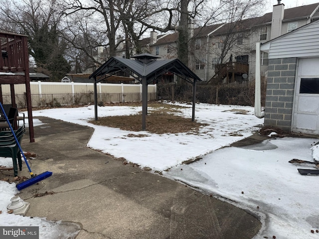 view of snowy yard