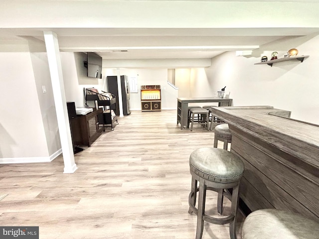 interior space with light wood-type flooring