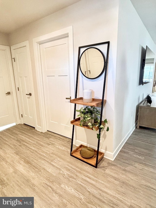 hallway featuring light hardwood / wood-style floors