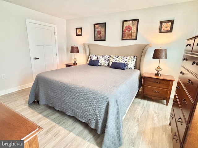 bedroom featuring light hardwood / wood-style flooring