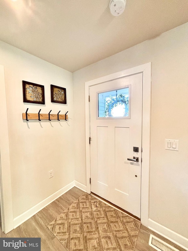 entrance foyer featuring wood-type flooring