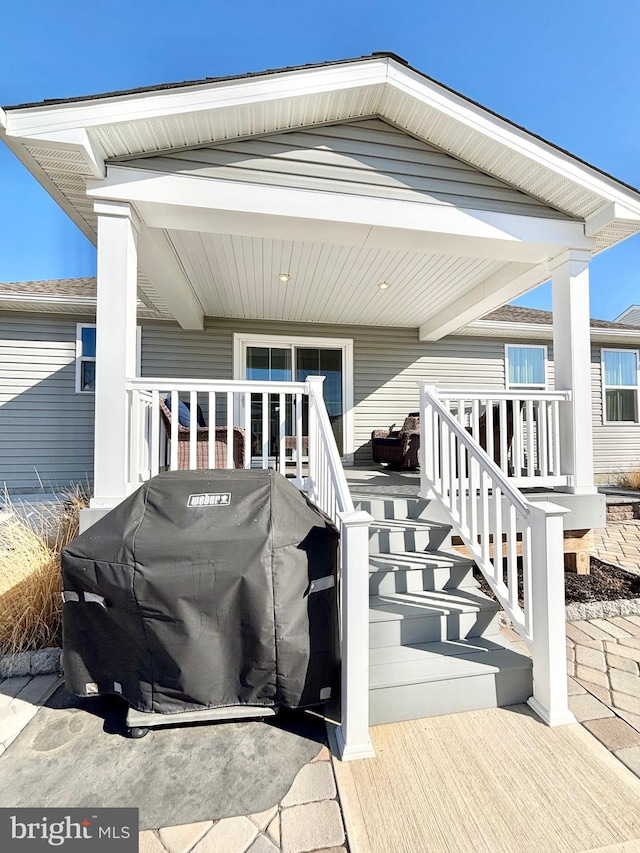 exterior space featuring area for grilling