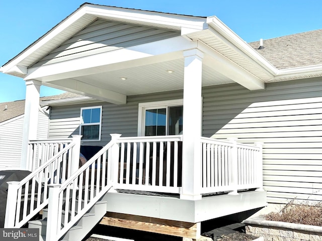 exterior space with covered porch