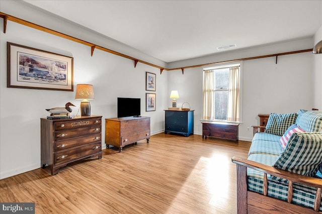 living room featuring light hardwood / wood-style floors