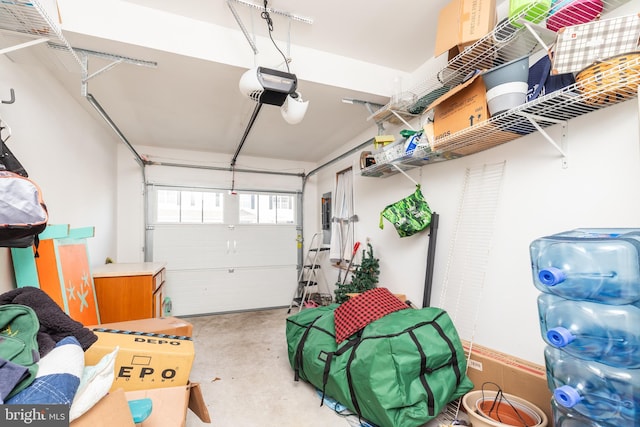 garage featuring a garage door opener