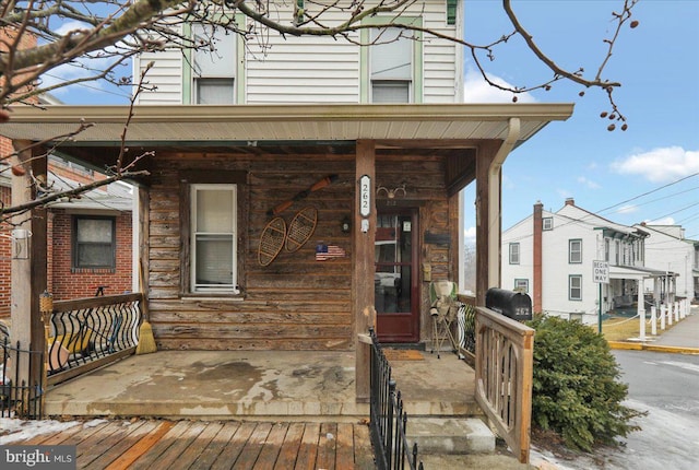 view of front of home with covered porch