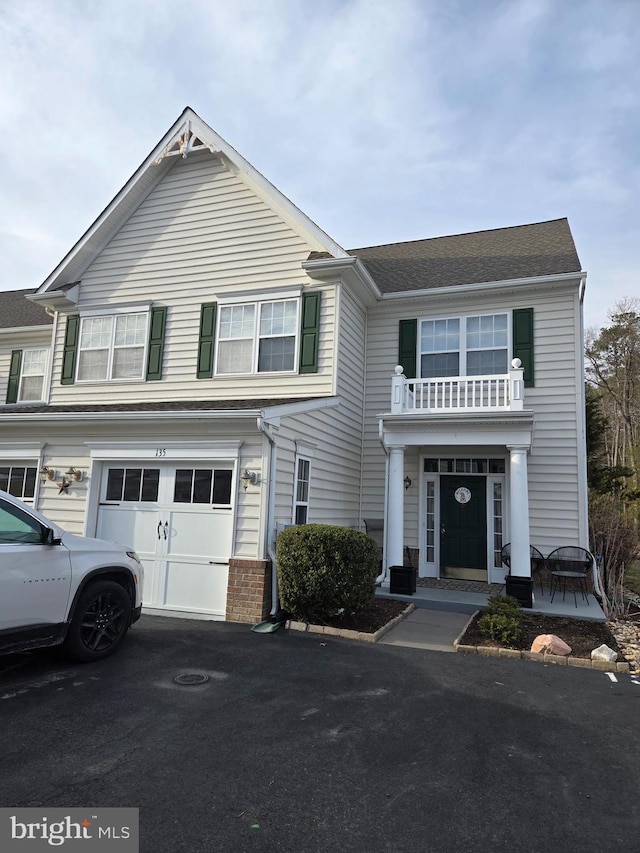 view of front of house with a garage