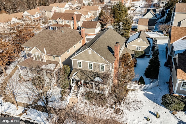 view of snowy aerial view