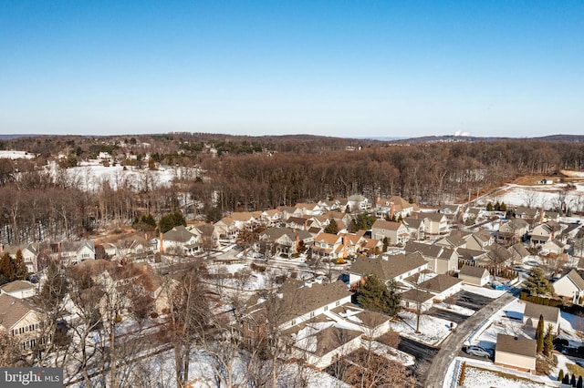 view of snowy aerial view