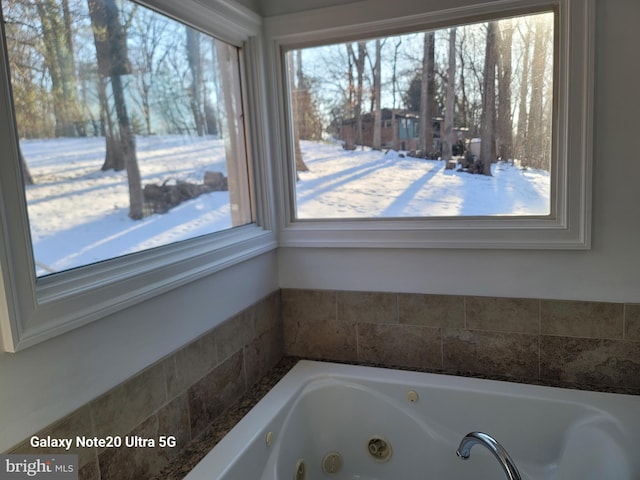 bathroom featuring a tub