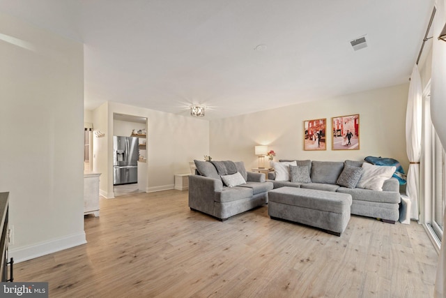 living room featuring light hardwood / wood-style floors