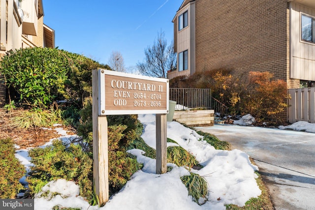 view of community sign