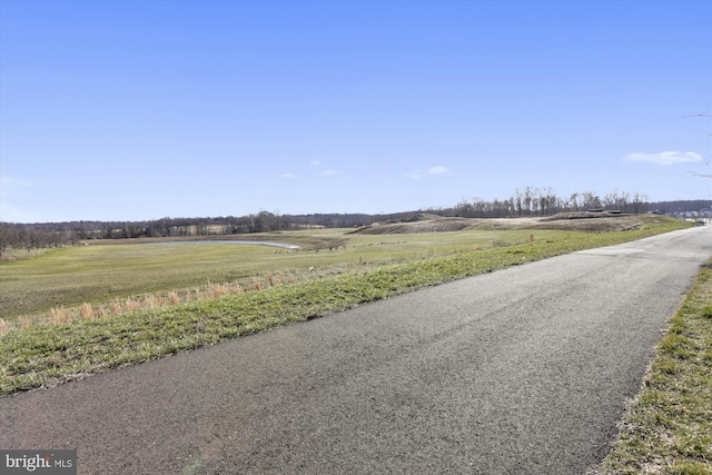 view of road featuring a rural view