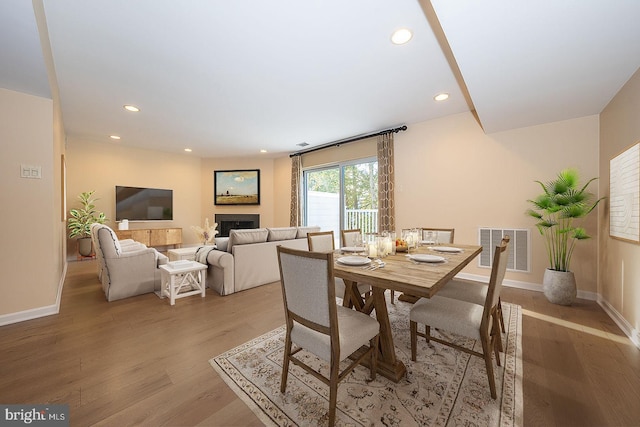 dining area featuring light hardwood / wood-style floors