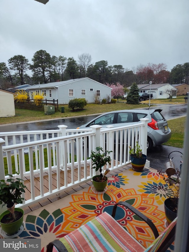 balcony with a residential view