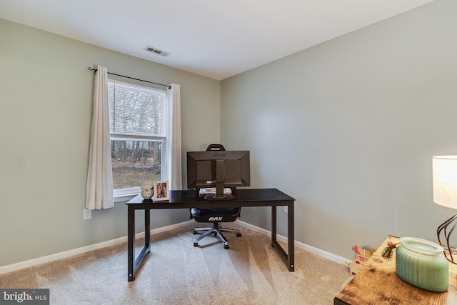 view of carpeted office