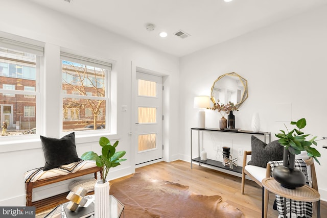 foyer entrance featuring light hardwood / wood-style floors