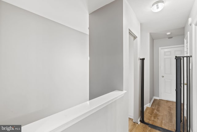 hallway featuring light wood-type flooring