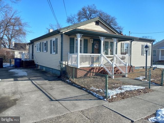 bungalow-style house with covered porch