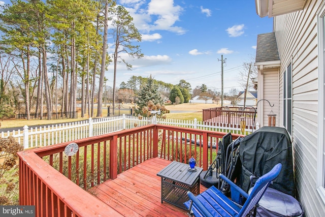 deck with area for grilling