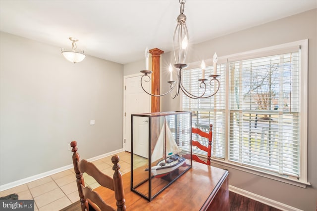 tiled dining area featuring plenty of natural light